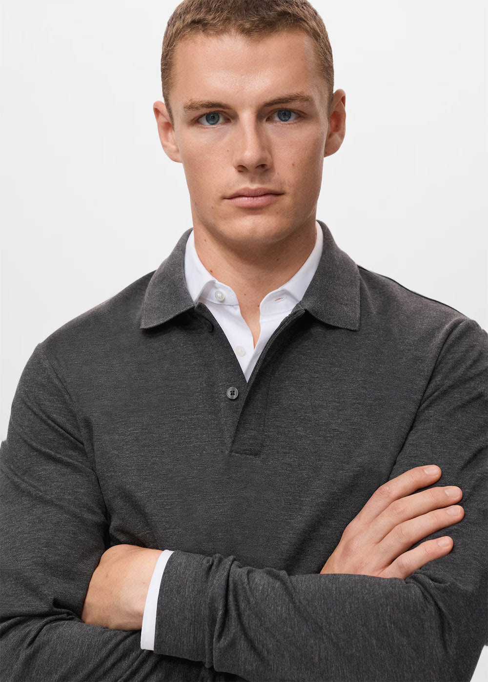 Regular-fit knitted polo sweater - Image 2