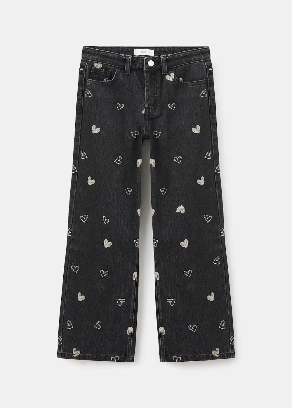 Jeans with embroidered heart - Image 4